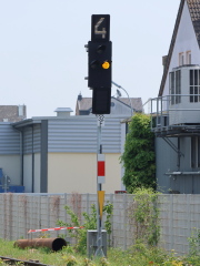 |Esig| F des |Bf| @kneb; aus Richtung @kah;, Sonderbauform des |ESTW| von |S&B|