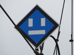 Ausschaltsignal an einer Trennstelle an der Haltestelle Hangelar-Mitte