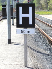 Halt für Züge mit max. 50 m Länge; Variante im ex-DR-Gebiet