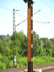 Vorsignal-Mastschild an einem Sk-Signal