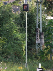 Signalhaltmelder im |Bf| @kli; für die Stichstrecke nach @kkab; (Kasbachtalbahn)